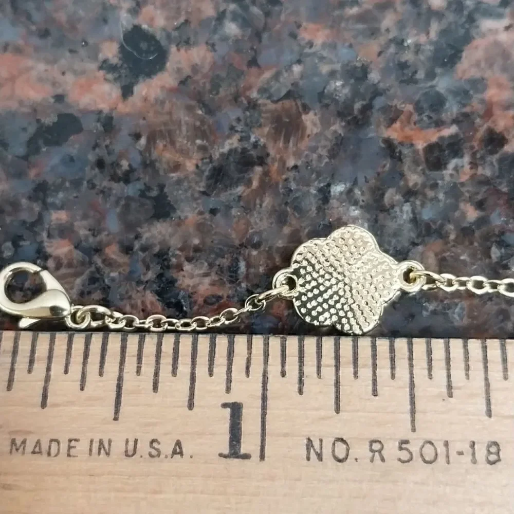 Reversible Goldtone Clover Bracelet/Anklet...NEW